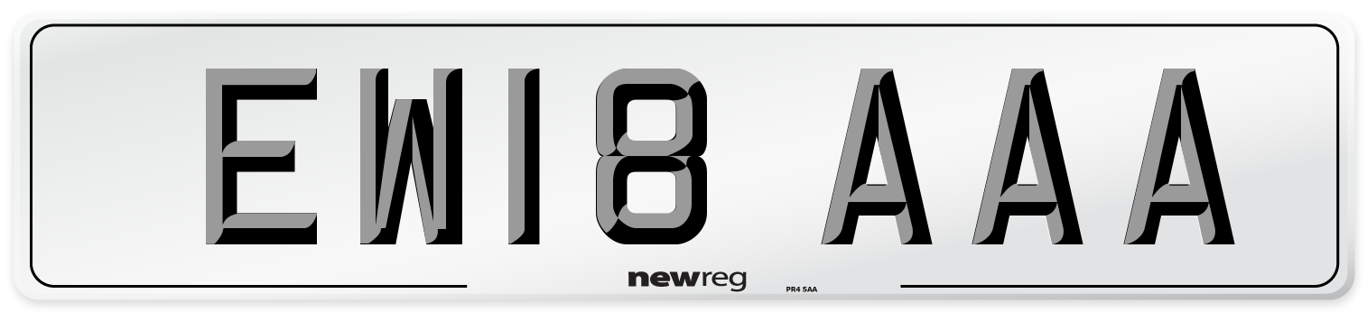 EW18 AAA Number Plate from New Reg